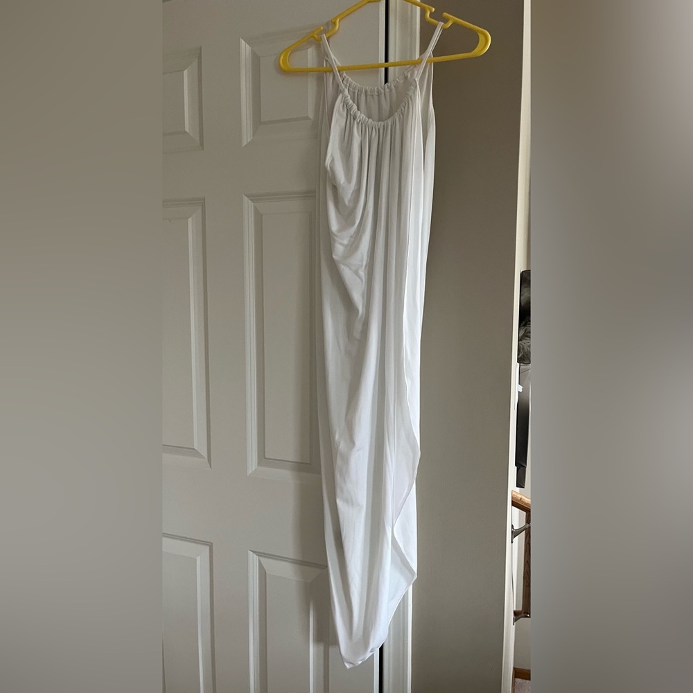 White high neck dress